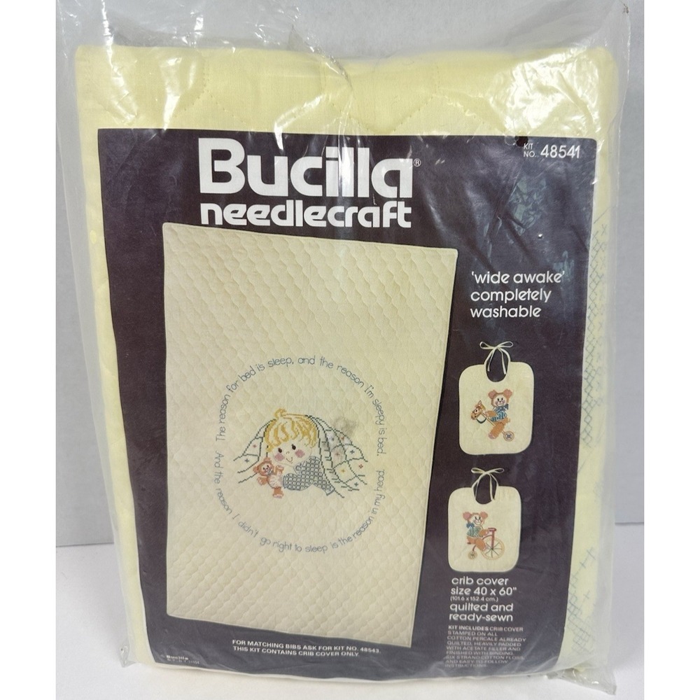 Bucilla Needlecraft Cross Stitch Crib Cover Kit #48541 Wide Awake Vintage